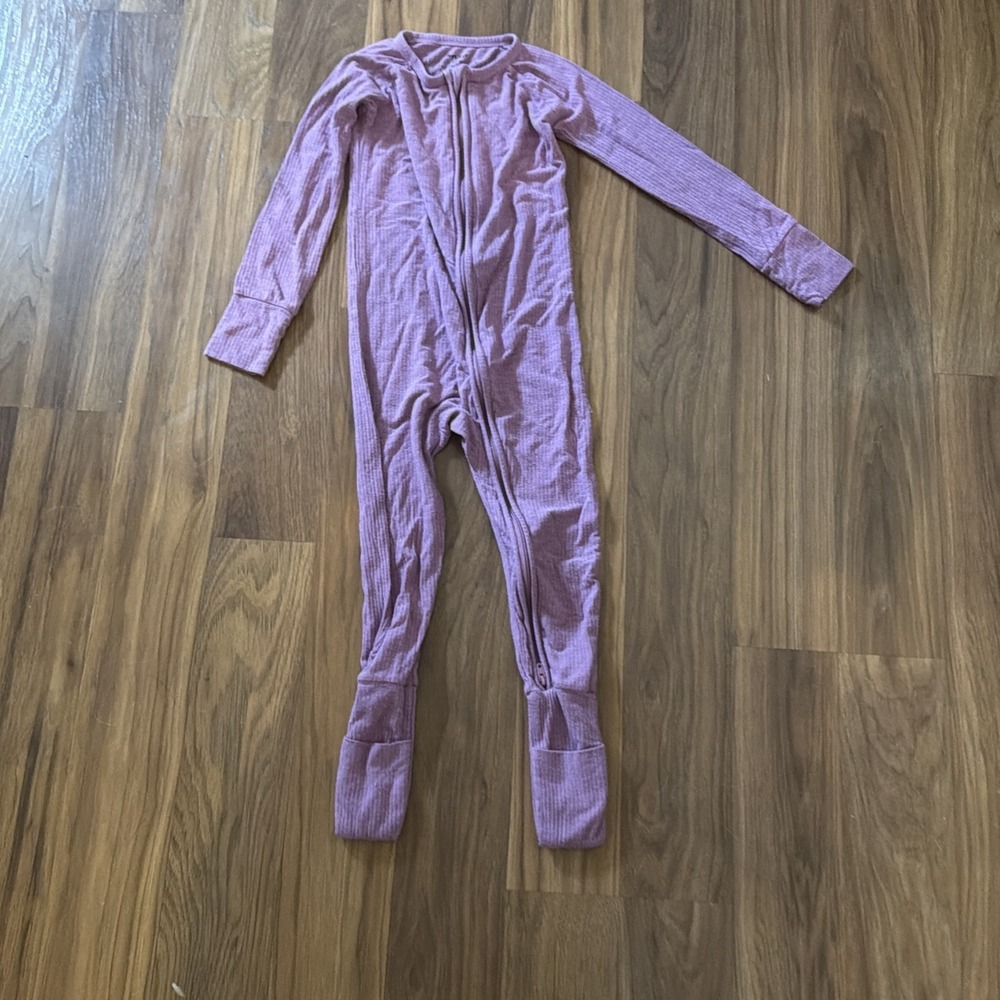 Little Sleepies Toddler Girls 3T Purple Footed Sleeper Pajamas Bamboo